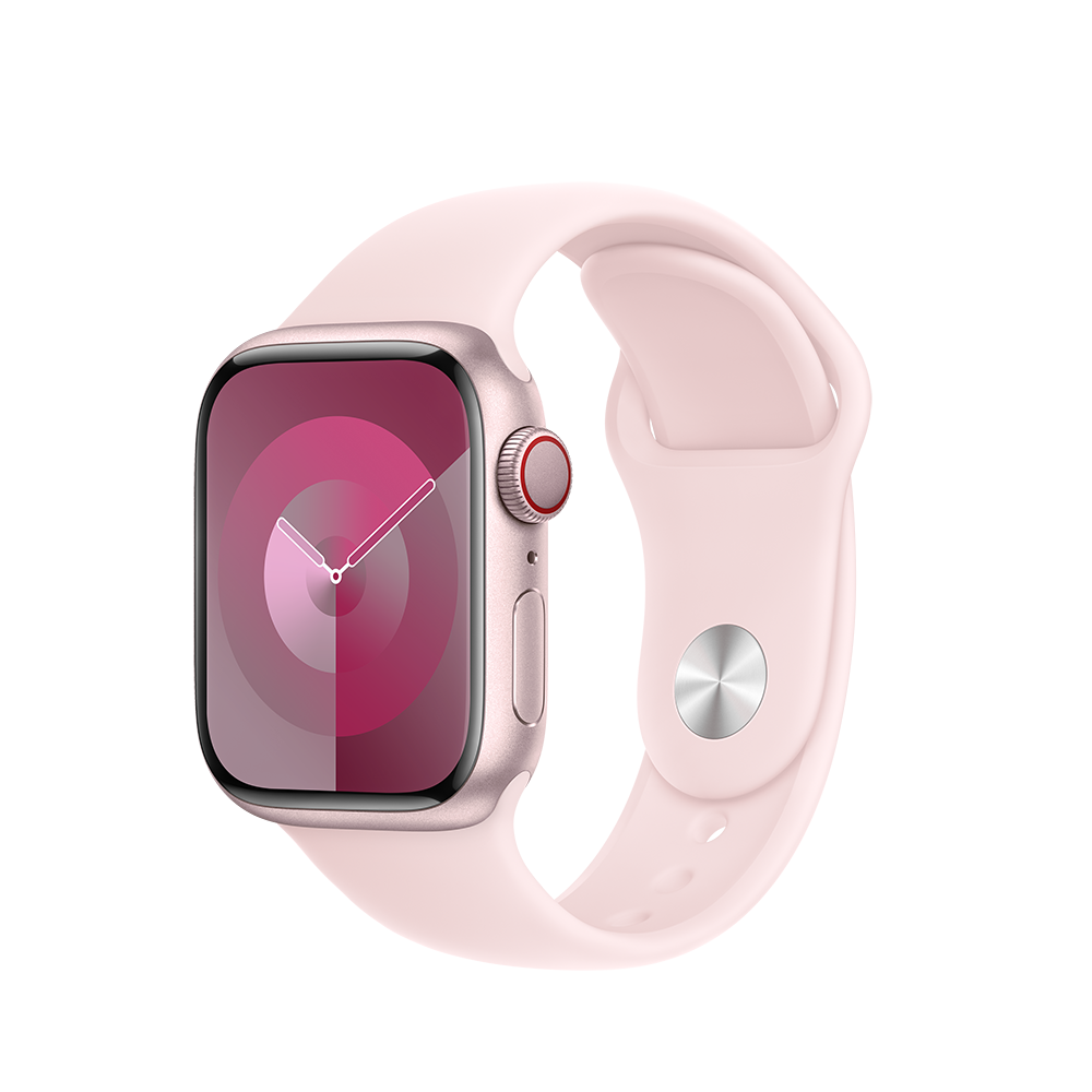 Apple Watch Series 9 Cellular 41mm Pink Alu Case w Light Pink Sport Band - S/M (DEMO)
