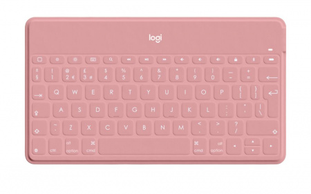 Logitech Keys-to-go Ultra-light, Ultra-Portable Bluetooth Keyboard for iPhone, iPad, Apple TV and Mac - BlushPink - UK