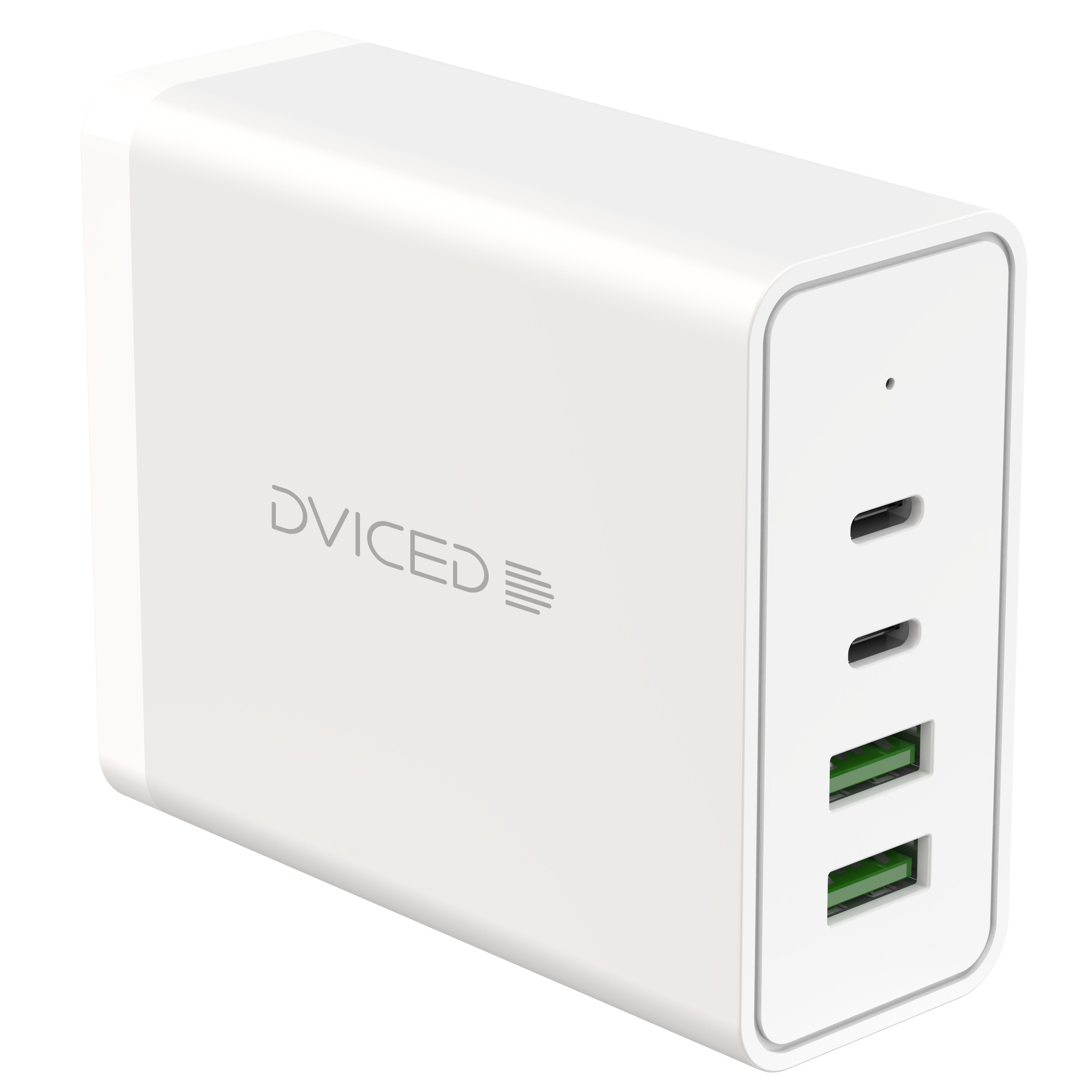 Dviced Desktop charger 100W GaN 2 USB-A, 2 USB-C EU - Whitevel Chrager 145W USB-C 4-Port (4x USB-C PD, UK-EU-AU-US adapte & mesh bag inc.) - Space Grey