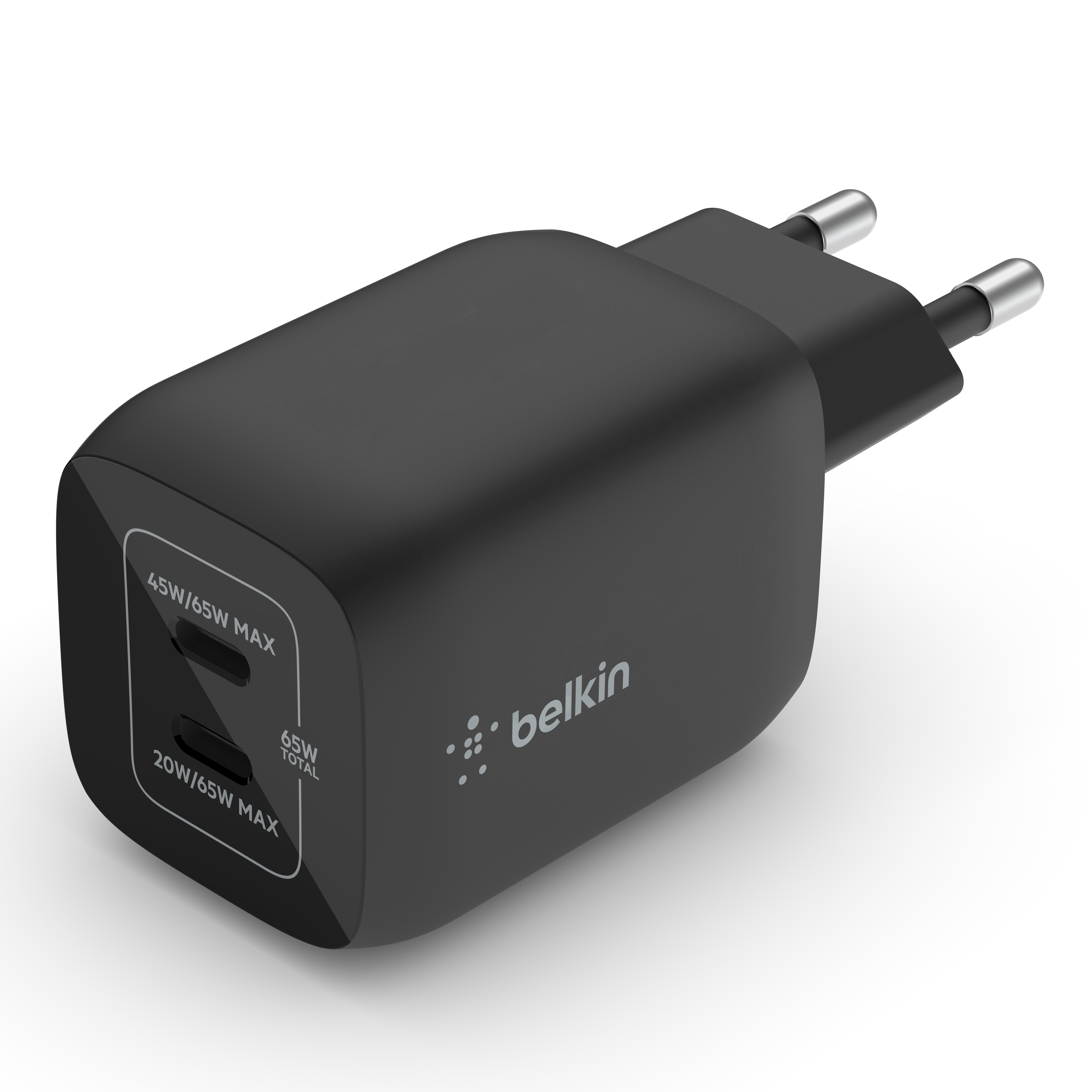 Belkin BOOST CHARGE PRO 65W PD PPS Dual USB-C GaN Charger Universal - Black