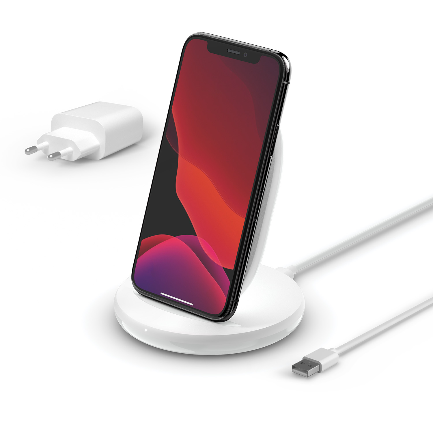 Belkin BOOST CHARGE Qi 15w wireless Charging Stand w PSU (EU Power Supply Included) -White