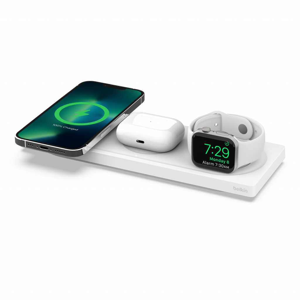 Belkin BOOST CHARGE PRO 3in1 Wireless Charging Pad with MagSafe - White