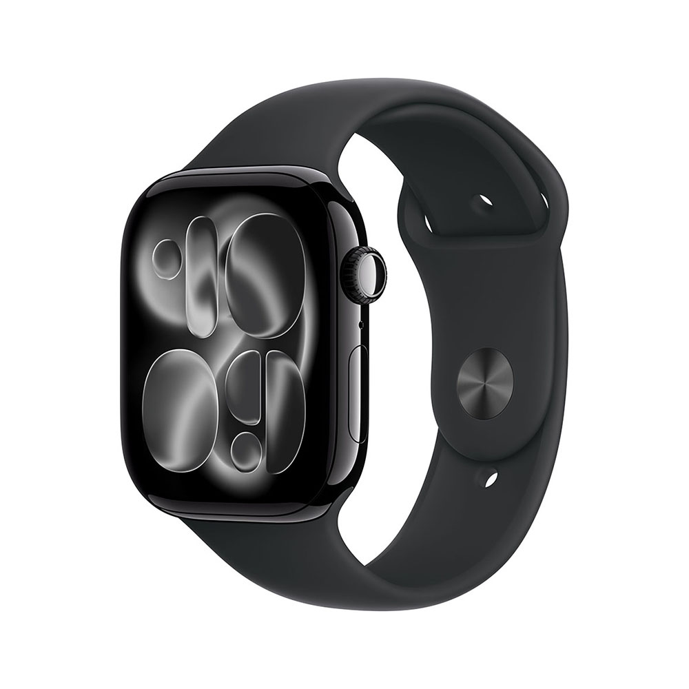 Apple Watch S11 GPS 42mm Jet Black Aluminium Case with Black Sport Band - M/L