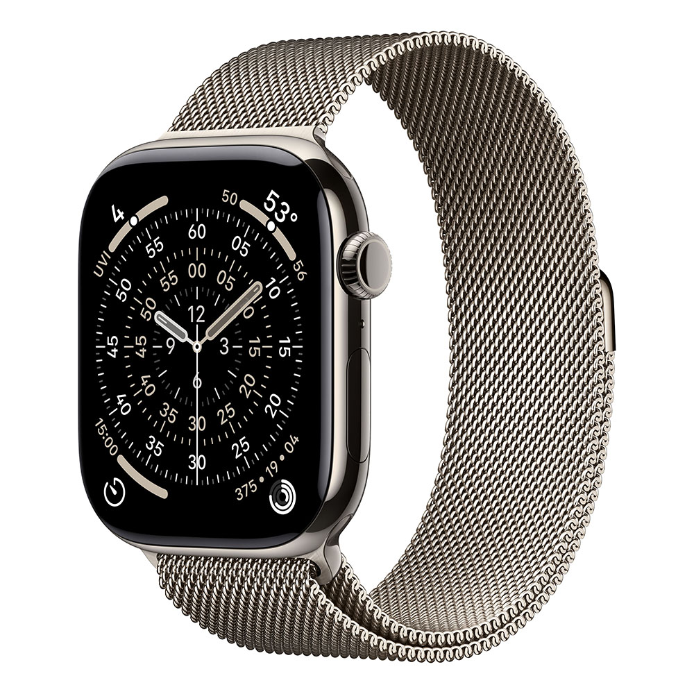 Apple Watch S11 Cellular 46mm Natural Titanium Case with Natural Milanese Loop - S/M