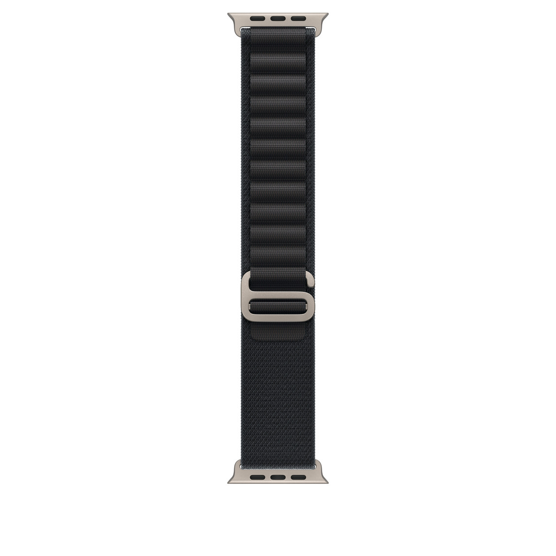 Apple Watch 49mm Loop: Black Alpine Loop - Small - Natural Titanium Finish