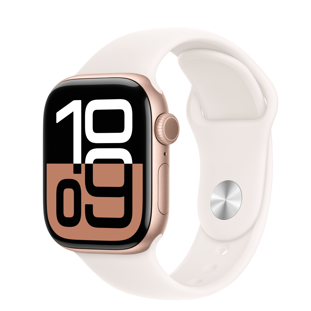Apple Watch S10 Cellular 42mm Rose Gold Alu Case with Light Blush Sport Band - S/M