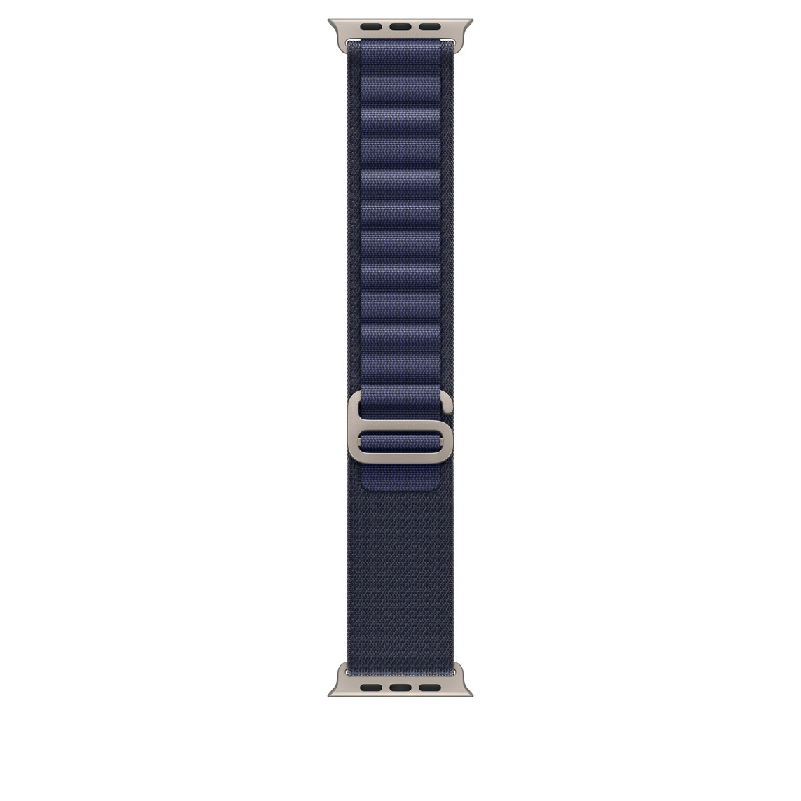 Apple Watch 49mm Loop: Navy Alpine Loop - Large - Natural Titanium Finish